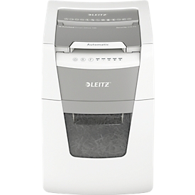 Leitz IQ Autofeed Small Office 100 papiervernietiger P4, volledig automatisch, deeltjes snijden 4 x 30 mm, 34 l, 100 vel snijcapaciteit, wit