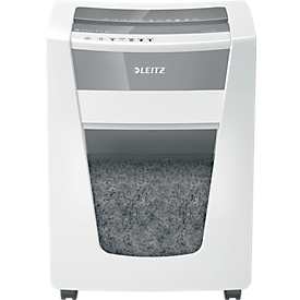 Leitz IQ Office Pro Aktenvernichter P4, Partikelschnitt 4 x 40 mm, 30 Liter, 20 Blatt Schnittleistung, Anti-Papierstau-Technologie, mit Rollen, weiß