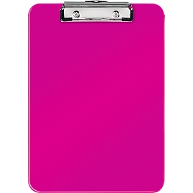 LEITZ® klembord WOW 3971, A4, polystyreen, met ophangoog, roze