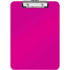 LEITZ® Klemmbrett WOW 3971, DIN A4, Polystyrol, mit Aufhängeöse, pink