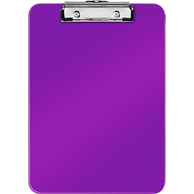 LEITZ® Klemmbrett WOW 3971, DIN A4, Polystyrol, mit Aufhängeöse, violett