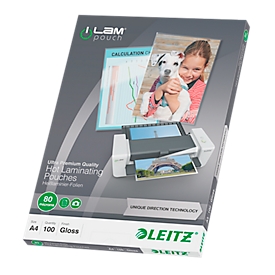 LEITZ® lamineerfolie iLAM, A4, 80 mic, 100 stuks