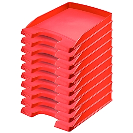 LEITZ® Letter Tray Plus Slim 5237, para A4, rojo, 10 unidades