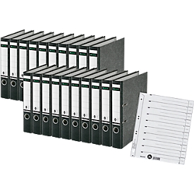 LEITZ® map 1080, A4, 52 mm, karton, wolkenmarmer, 20 stuks + 1 x LEITZ® verdelers