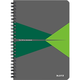 LEITZ® Office Collegeblock 445800 DIN A5, laminierter Einband, kariert, grün