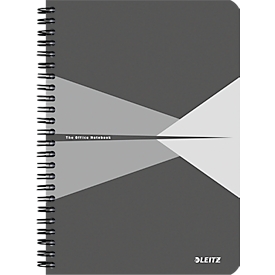 LEITZ® Office Collegeblock 449800 DIN A5, PP, kariert, grau