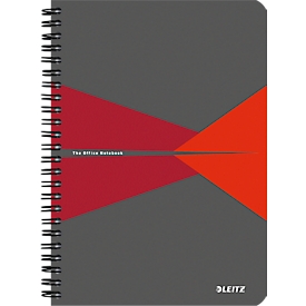 LEITZ® Office collegeblok 449800 A5, PP, geruit, rood