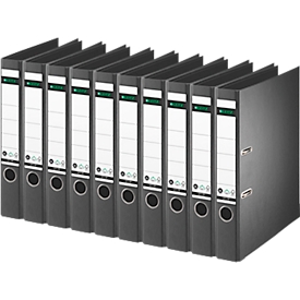 LEITZ® ordner 1007/1008, A4, rugbreedte 52 mm, 10 stuks, zwart