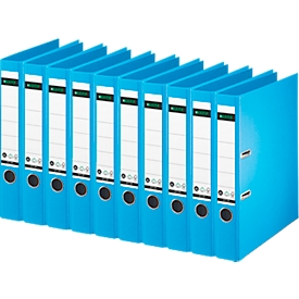 LEITZ® Ordner 1007/1008, DIN A4, Rückenbreite 52 mm, 10 Stück, hellblau