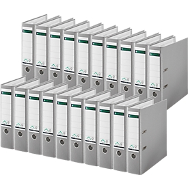 LEITZ® Ordner 1010, DIN A4, Rückenbreite 80 mm, 20 Stück, grau