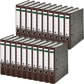 LEITZ® ordner 1050, A4, rugbreedte 52 mm, 20 stuks, bruin