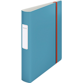 Leitz® Ordner 180° Active Cosy, A4, Rückenbreite 65 mm, 180°-Hebelmechanik, geklebtes Rückenschild & Gummiband, blau