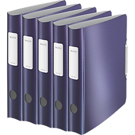 LEITZ® Ordner Active Style, DIN A4, Rückenbreite 65 mm, 5 Stück, titan blau