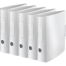 LEITZ® Ordner Active Style, DIN A4, Rückenbreite 82 mm, 5 Stück, arktik weiss