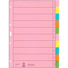Leitz papier indexbladen blanco 4340, A4, 5-kleurig, bedrukbaar gerecycled papier