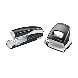 LEITZ® perforator + tafelnietmachine Wow SET, zwart