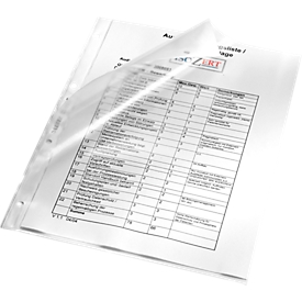 LEITZ® plastic sleeves 4784, DIN A4, top/hole side, 100 pieces, perforated throughout,
