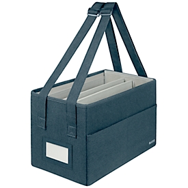 Leitz Sacoche Desk Sharing compacte, pliable, 3 compartiments, pour ordinateurs portables jusqu'à 14", gris velours, 200 x 210 x 355 mm