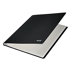 Leitz® Sichtbuch Recycle, A4, 40 dokumentenechte Sichthüllen, bis zu 2 Blatt/Hülle, Rückenschild, 100 % recycelbar, Kunststoff, schwarz