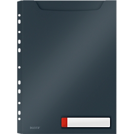 Leitz® Sichthülle Cosy Privacy Maxi, blickdicht, A4, bis 150 Blatt, Lochrand einklappbar, Schreibschild, 3 Stück, grau