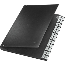 LEITZ® sorteermap, voor A4, alfabetisch, 26 waaiers, grijs karton, zwart