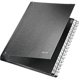 LEITZ® sorteermap, voor A4, numeriek, 31 waaiers, grijs karton, zwart