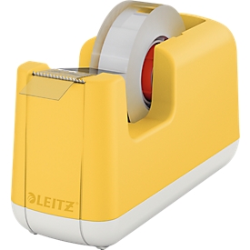 Leitz® tafeldispenser voor plakfolie Cosy, voor rollen met L 33 m x B 19 mm, pootjes, incl. plakfolierol, kunststof, geel