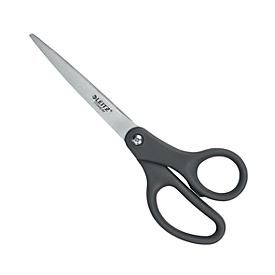 LEITZ® Titanium 5421 scissors, ergonomic handle, suitable for left/right-handers, L 180 mm, titanium-coated steel/plastic, dark gray