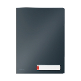 Leitz® transparante hoes Cosy Privacy, ondoorzichtig, A4, voor max. 40 vel, 3 vakken &amp; etiket, 3 stuks, grijs