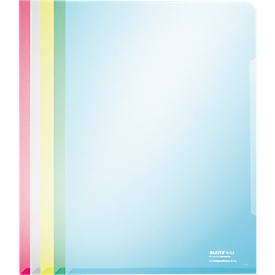 LEITZ® transparent folder Premium 4153, smooth, 100 pieces, assorted colours