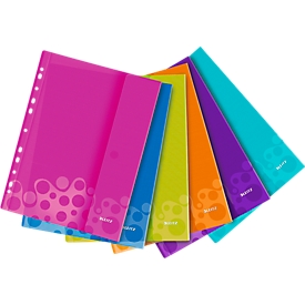 LEITZ® Wow insteekhoesje, A4, met klep aan zijkant, 6 stuks