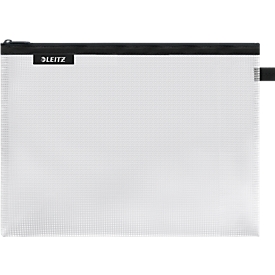 Leitz WOW Traveller sac à fermeture éclair, hydrofuge, matériau transparent, taille L, noir