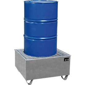 Lekbak AW1-PE - staal - 200 liter - 1 vat van 200 liter - B 815 x D 815 x H 470 mm - gegalvaniseerd