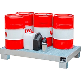 Lekbak AW60/3 M - 74 liter - L 1300 x B 800 X H 205 mm - met rooster - gegalvaniseerd