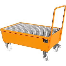 Lekbak type AW-F2, verrijdbaar, oranje RAL2000