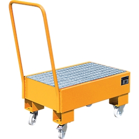 Lekbak, Type AW60-1 SR, verrijdbaar, oranje RAL2000