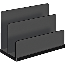 Letter rack WEDO Black Office, black matt/glossy, 2 compartments
