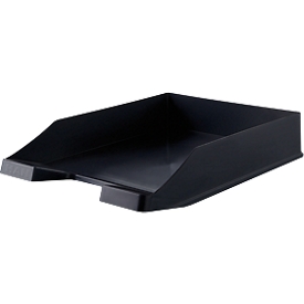 Letter tray KARMA, DIN A4/C4, plastic, stackable, stabile, W 255 x D 348 x H 65 mm, black