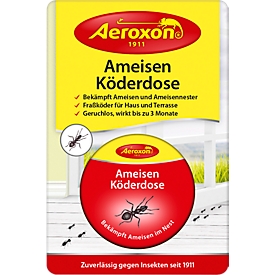 Leurre anti-fourmis Aeroxon, pour usage intérieur et extérieur, inodore, pour 3 mois max., dans boîte métallique