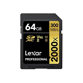 Lexar Professional 2000x - 64 Go - SDHC - Classe 10 - UHS-II - 300 Mo/s - 260 Mo/s