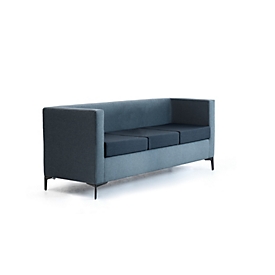 Leyform 3-Sitzer Sofa, B 1730 x T 600 x H 730 mm, 2-farbiger Stoffbezug und Mehrschichtholz, dunkelblau/hellblau