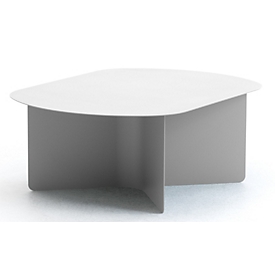 Leyform Beistelltisch, gross, B 793 x T 590 x H 300 mm, Stahl lackiert, weiss/weiss