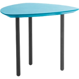 Leyform EOS bijzettafel, stalen buispoten, MDF tafelblad, B 550 x D 510 x H 460 mm, pastelblauw