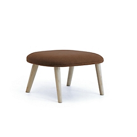 Leyform Fußhocker Alise, B 415 x T 560 x H 415 mm, Wollmischgewebe/Holz, dunkelrost/Esche Natur