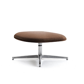 Leyform Fußhocker Alise, drehbar, B 740 x T 740 x H 380 mm, Wollmischgewebe/Aluminium, dunkelrost/chromsilber