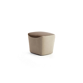 Leyform Hocker, Sitzmaße B 520 x T 440 x H 440 mm, 2-farbiger Stoffbezug und Mehrschichtholz, dunkelrost/hellbraun