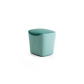 Leyform Hocker, Sitzmasse B 520 x T 440 x H 515 mm, 2-farbiger Stoffbezug und Mehrschichtholz, dunkelgraublau/hellgraublau