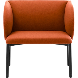 Leyform LIV fauteuil de réception, structure en tube d'acier, revêtement en tissu, L 730 x P 620 x H 740 mm, brun terracotta