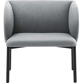 Leyform LIV fauteuil de réception, structure en tube d'acier, revêtement en tissu, L 730 x P 620 x H 740 mm, gris chiné