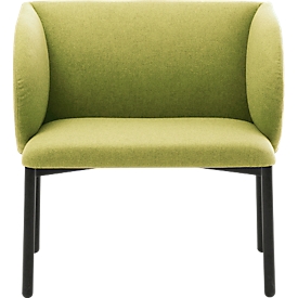 Leyform LIV fauteuil de réception, structure en tube d'acier, revêtement en tissu, L 730 x P 620 x H 740 mm, vert clair mélangé